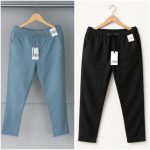 Cotton Trouser - Sky x Black