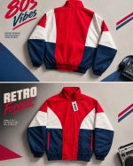 80s Retro Jacket Red Blue - Image 3